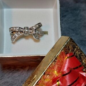 Sterling Silver & CZ Bow Ring Sz. 7.5